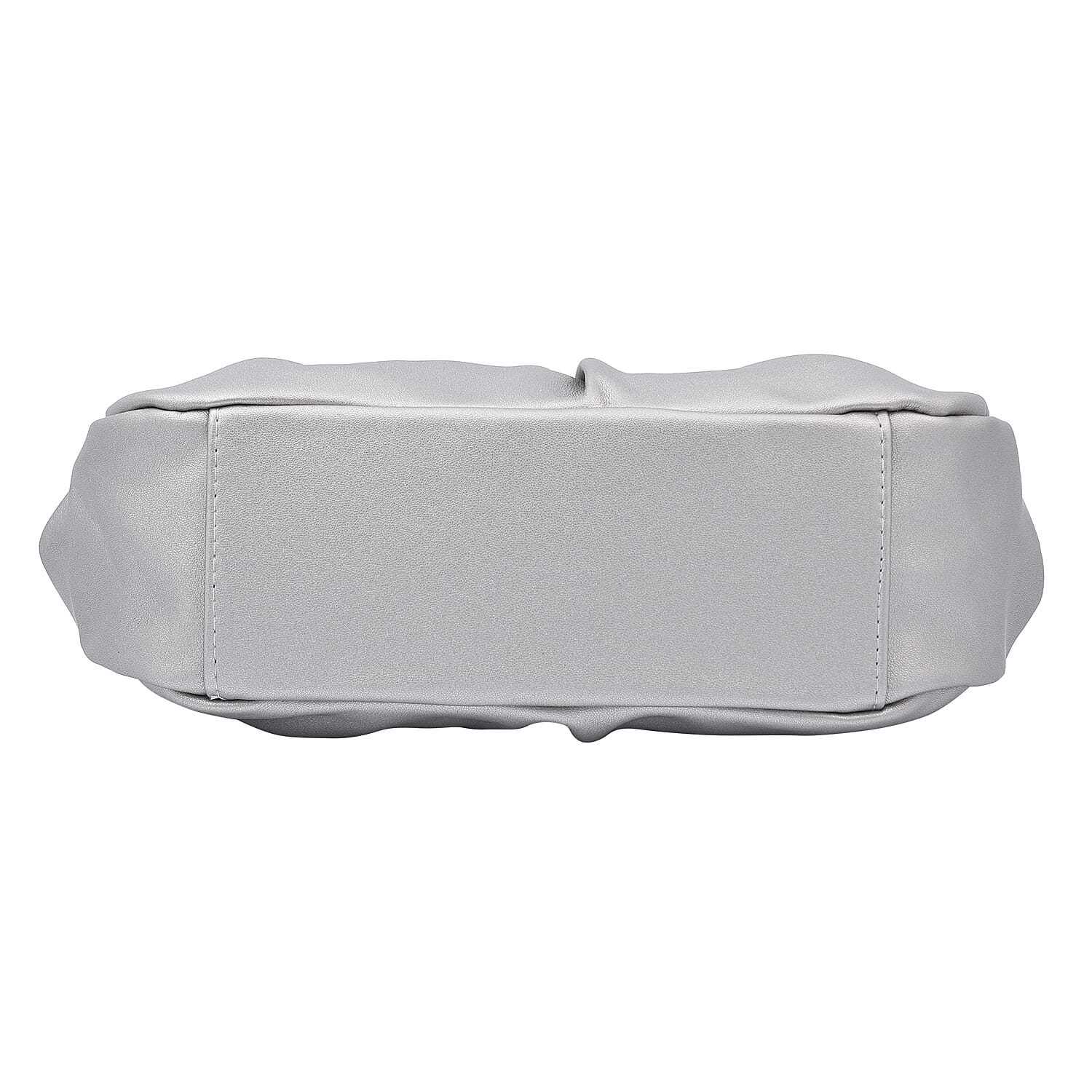 Clutch Bag with Metallic Lock and Long Chain Strap (Size 28x18x9Cm) - Silver