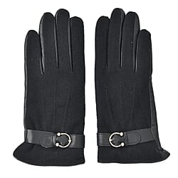 Genuine leather gloves - Black