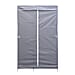 Collapsible wardrobe with Zippered and 1 Outer Pockets (Size 150x70x45 Cm) - Grey