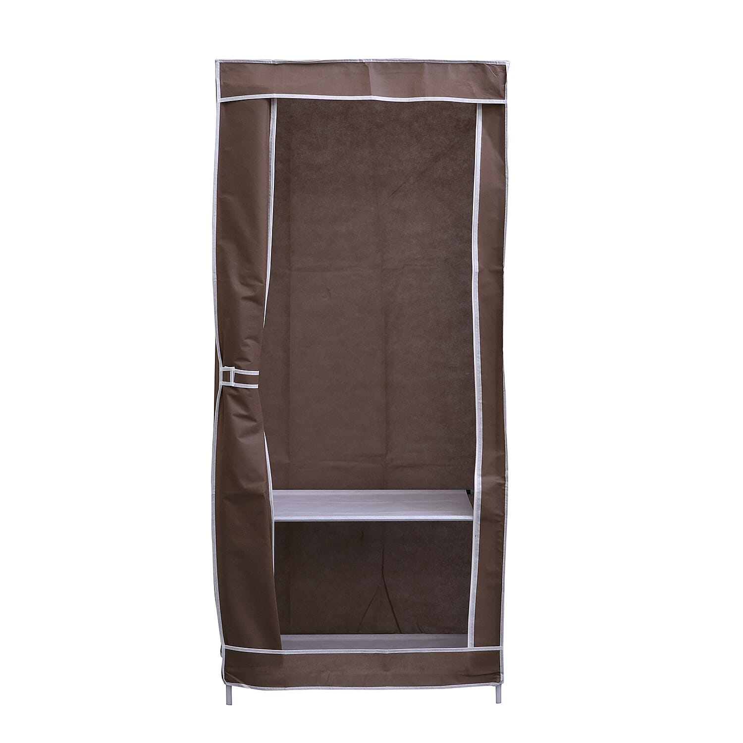 Collapsible Wardrobe with Zippered and 1 Outer Pockets (Size 146x68x53 Cm) - Coffee