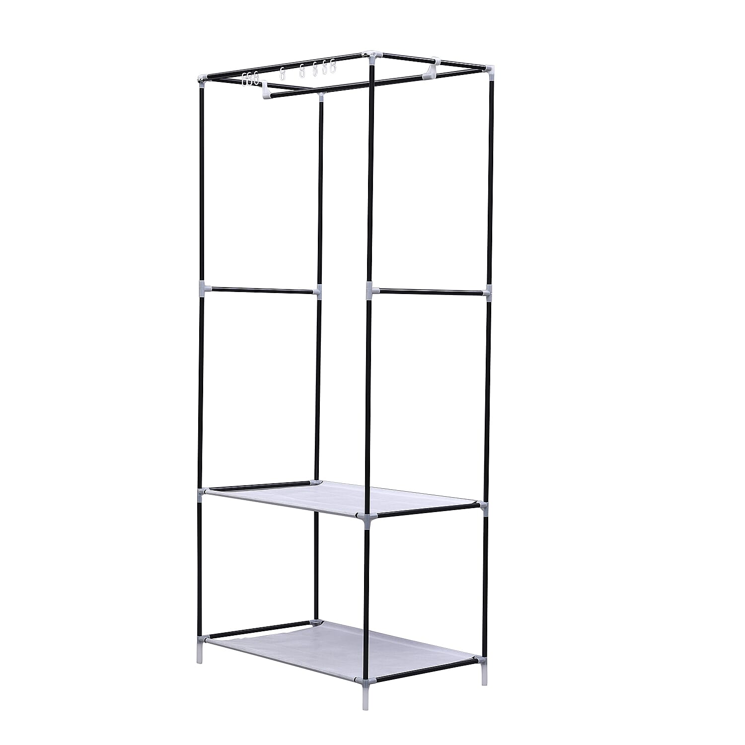 Collapsible Wardrobe with Zippered and 1 Outer Pockets (Size 146x68x53 Cm) - Coffee