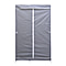 Multi Purpose- Collapsible Wardrobe with Zippered Door and Outdoor Pocket - Grey