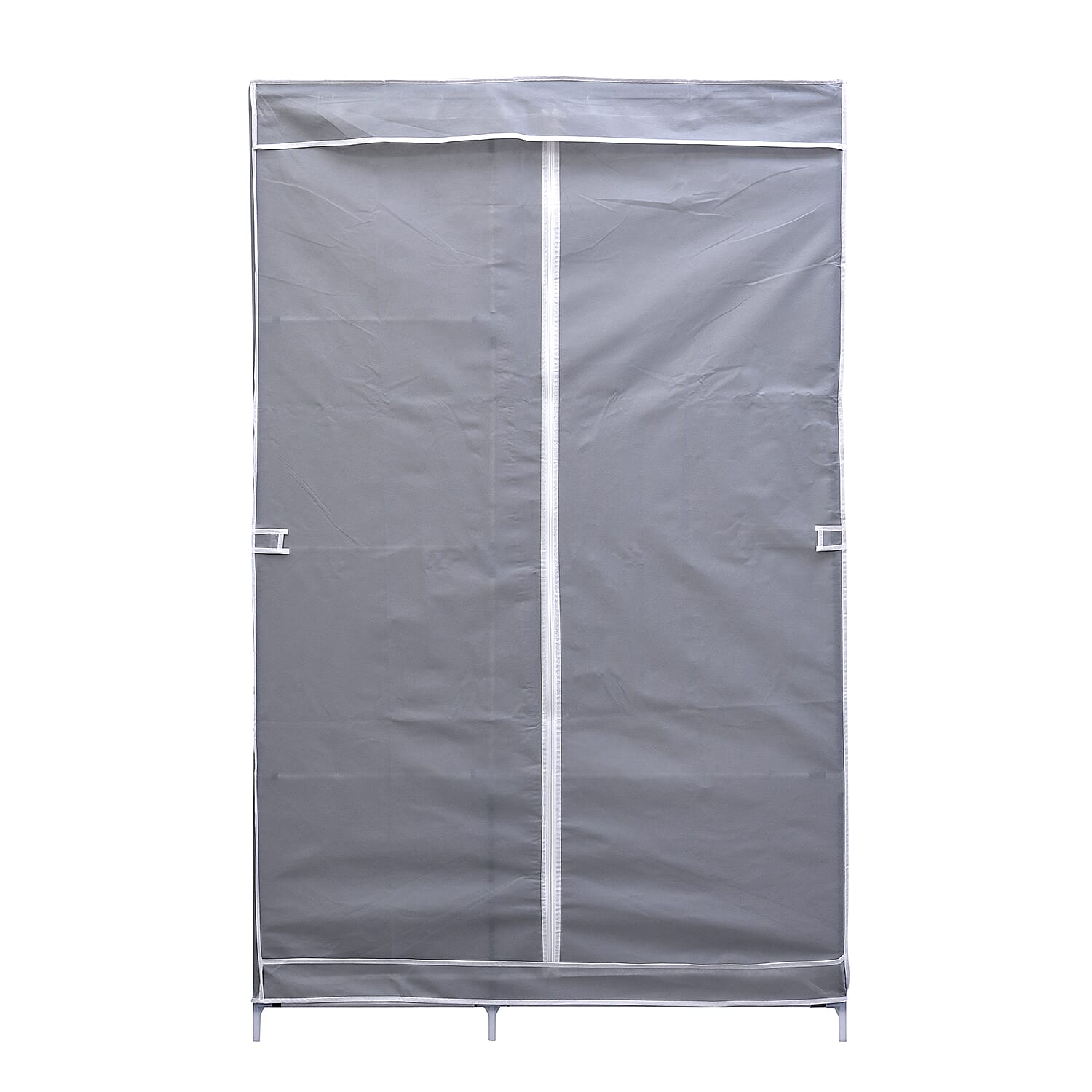Multi Purpose Collapsible Wardrobe with Zipper Door and 1 Outer Pocket (Size 162x103x43 Cm)