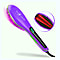 Procabello: Hair Straightening Brush Heated Ceramic Straightener Comb - Purple
