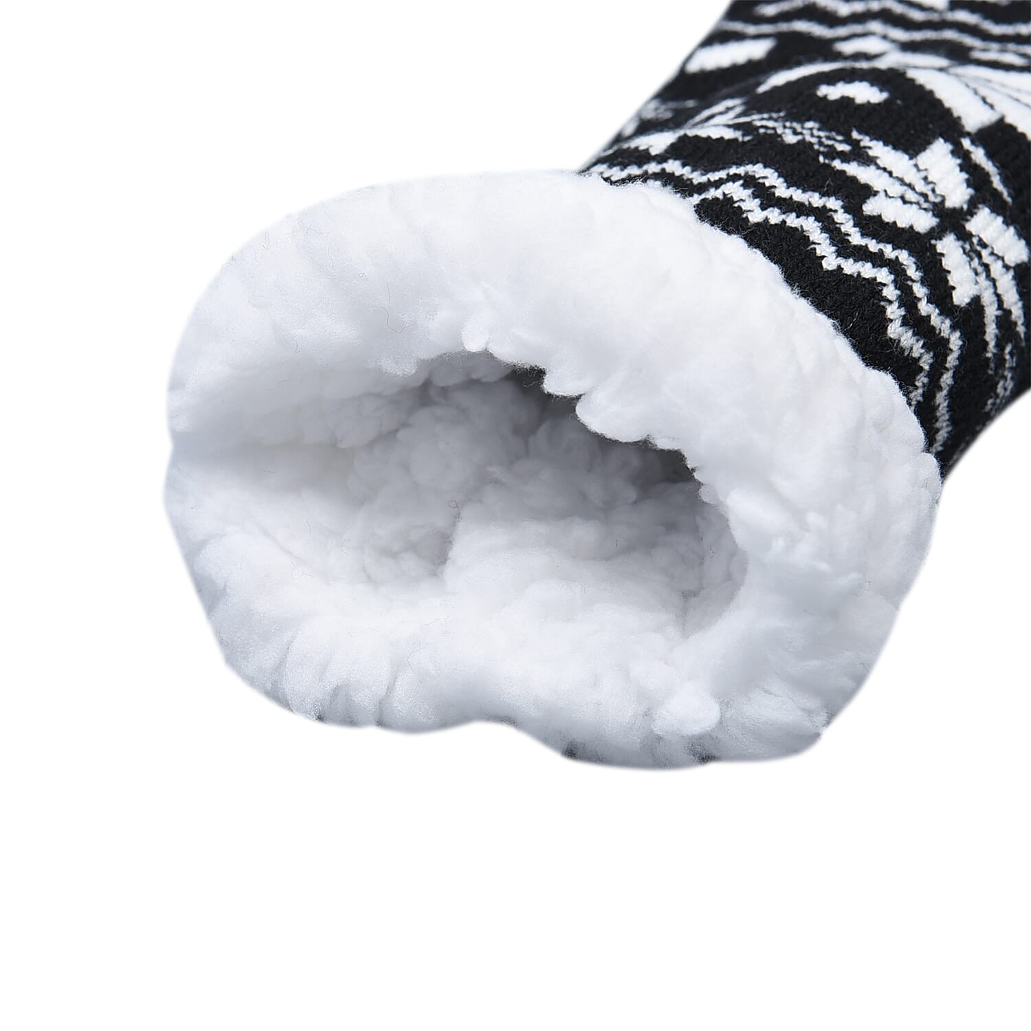 One Pair Lavender Oil Infused Sherpa Lined Cabin Socks - Black