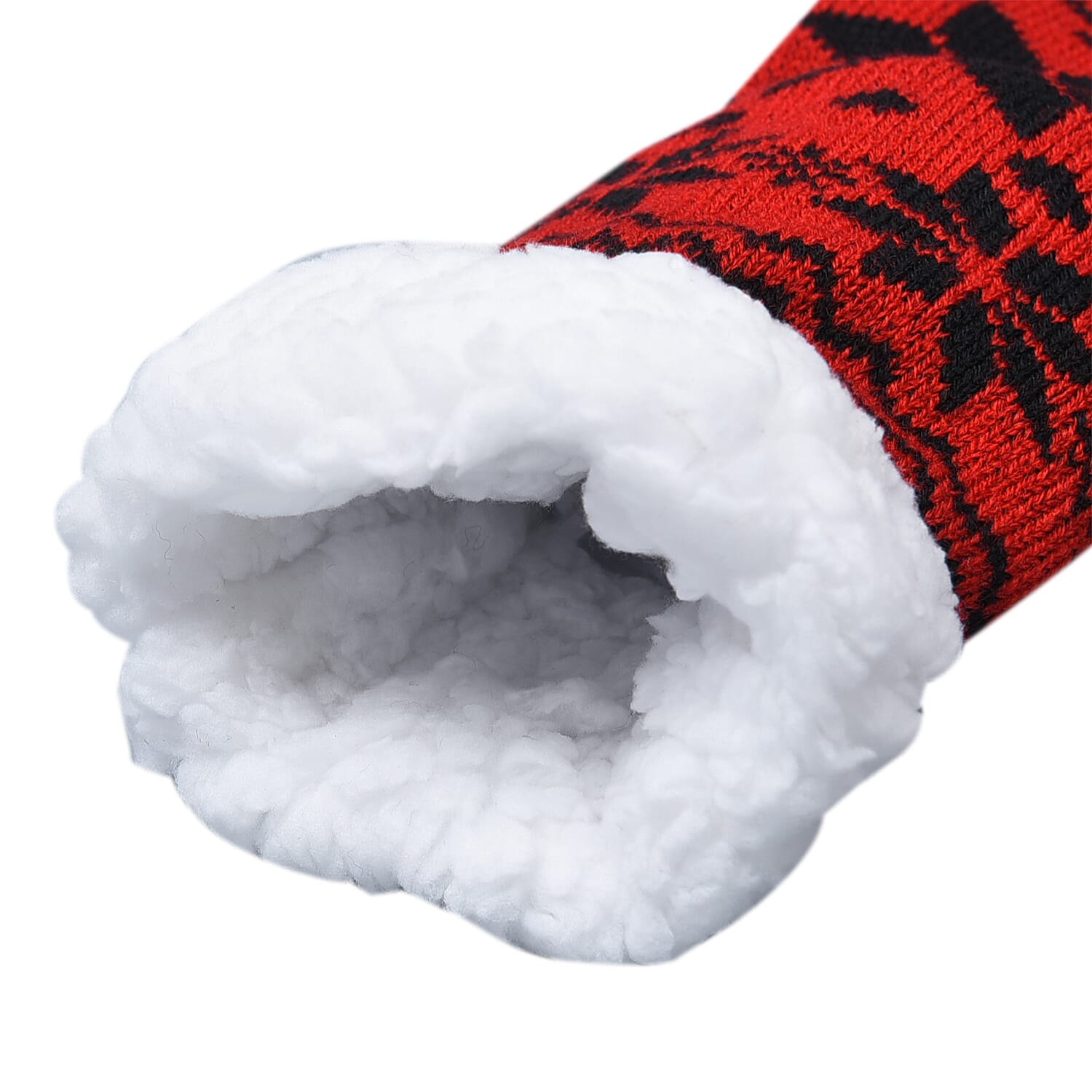 One Pair Lavender Oil Infused Sherpa Lined Cabin Socks (Size 40x10x3Cm) - Red