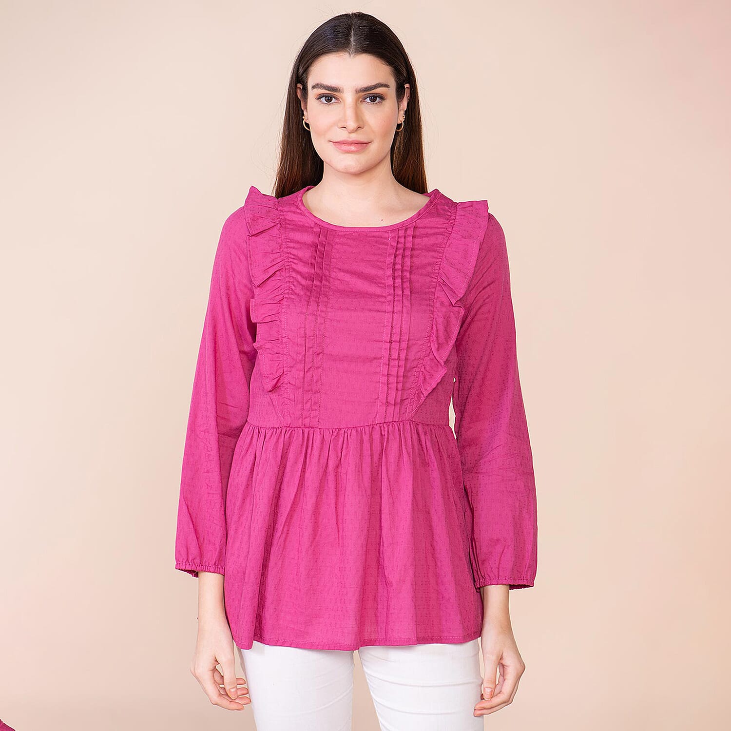 TAMSY Cotton Plain Top - Brilliant Blue