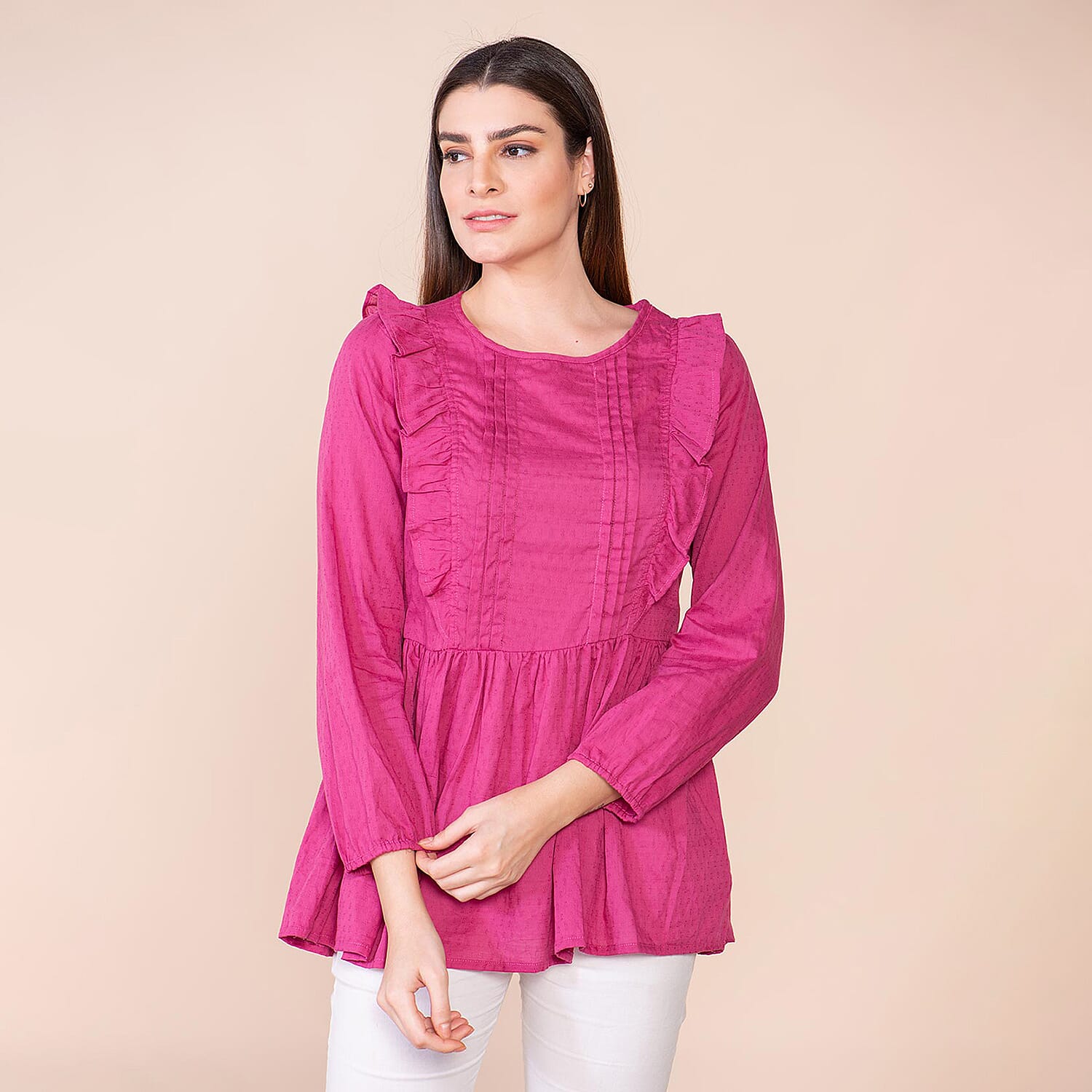 TAMSY Cotton Plain Top - Brilliant Blue