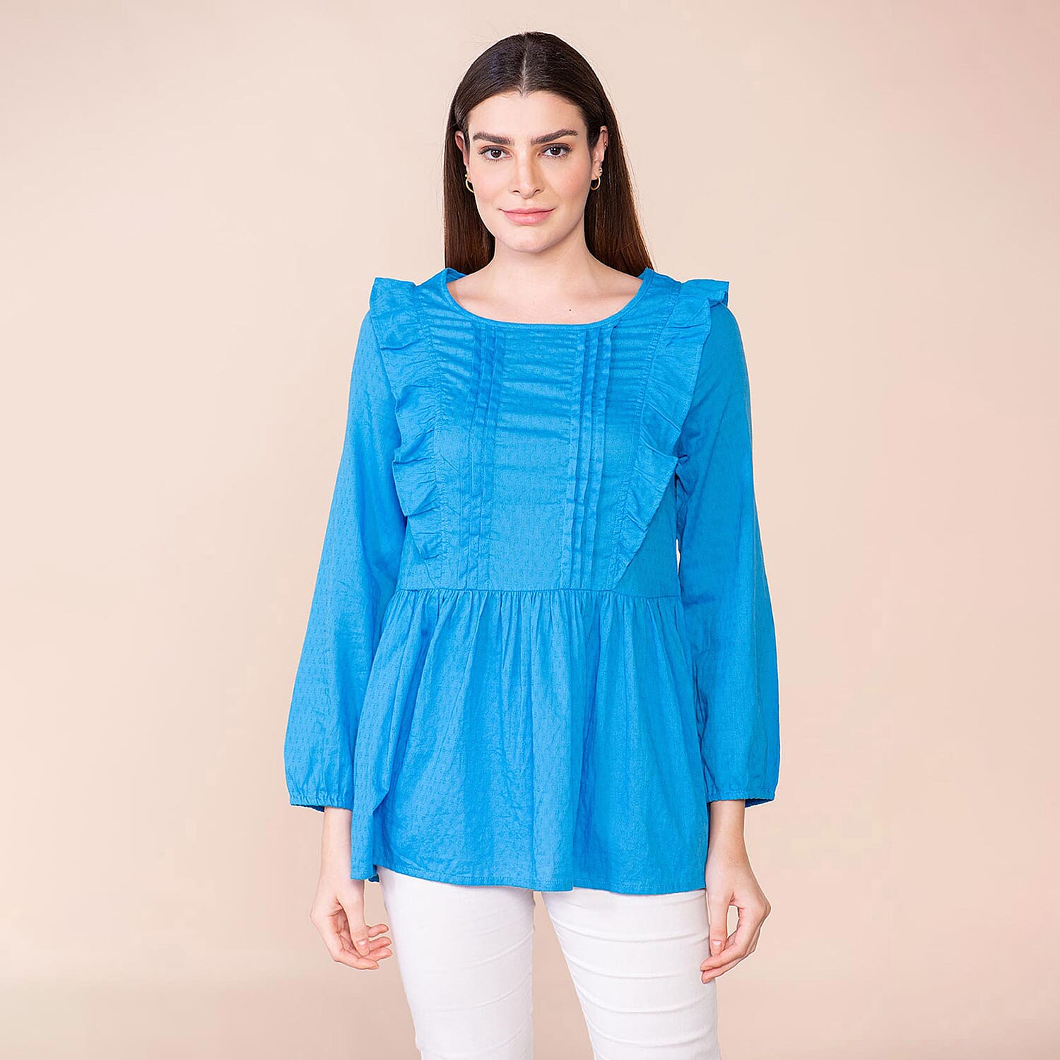 TAMSY 100% Cotton Plain Top (Size 12) - Brilliant Blue