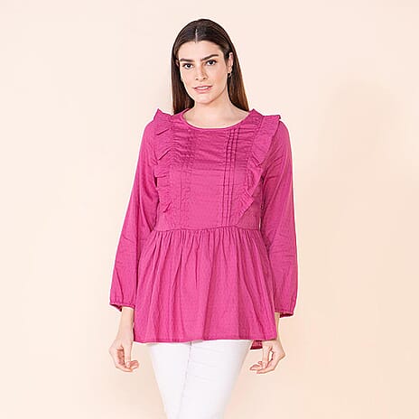 TAMSY 100% Cotton Plain Top (Size 10) - Malaga
