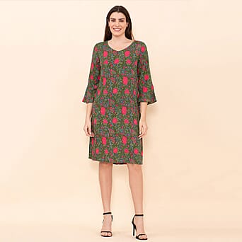 https://tjcuk.sirv.com/Products/75/9/7597538/TAMSY-Floral-Pattern-Womens-Midi-Dress-Green-and-Pink_7597538.jpg?w=342&h=342