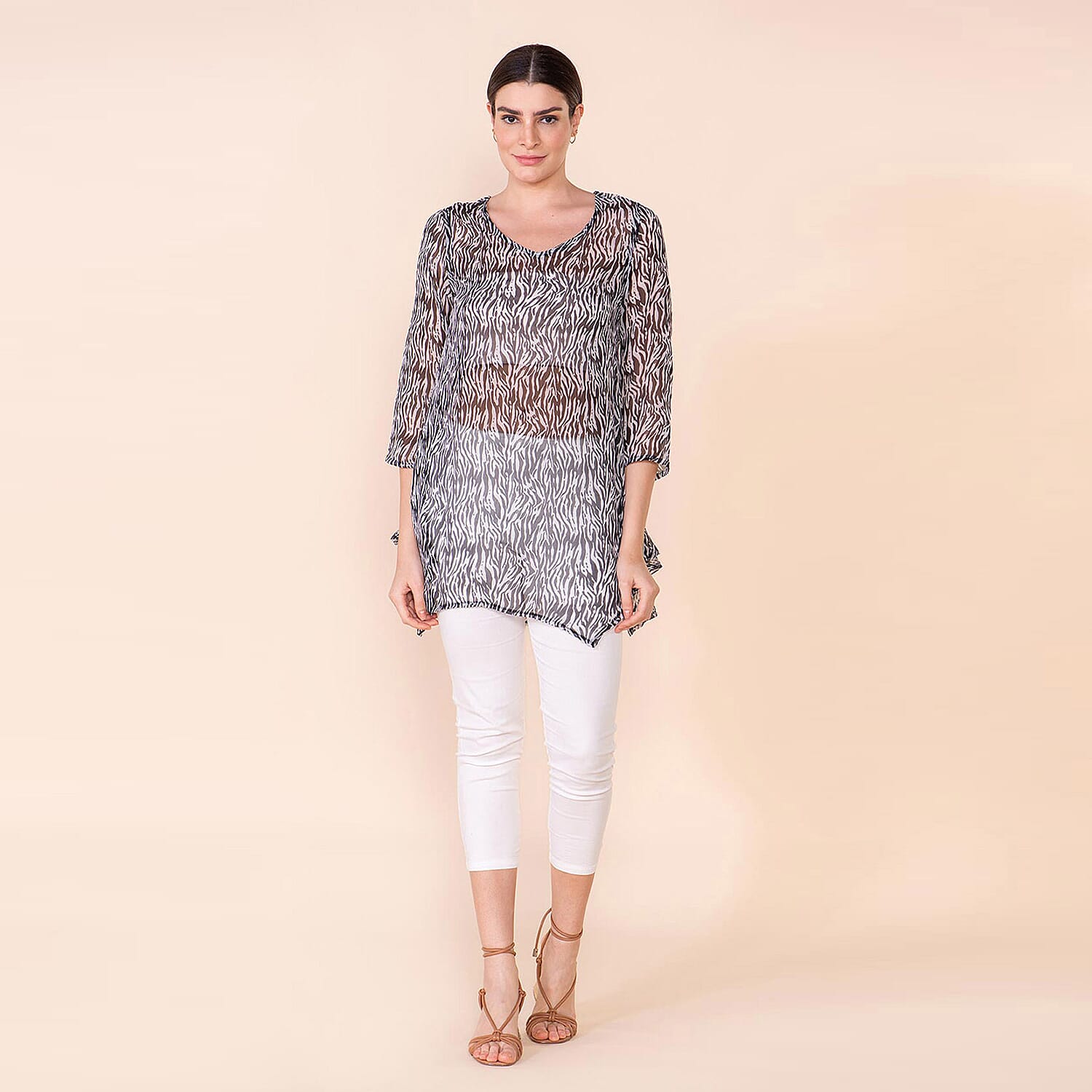 TAMSY Printed Top - Black & White