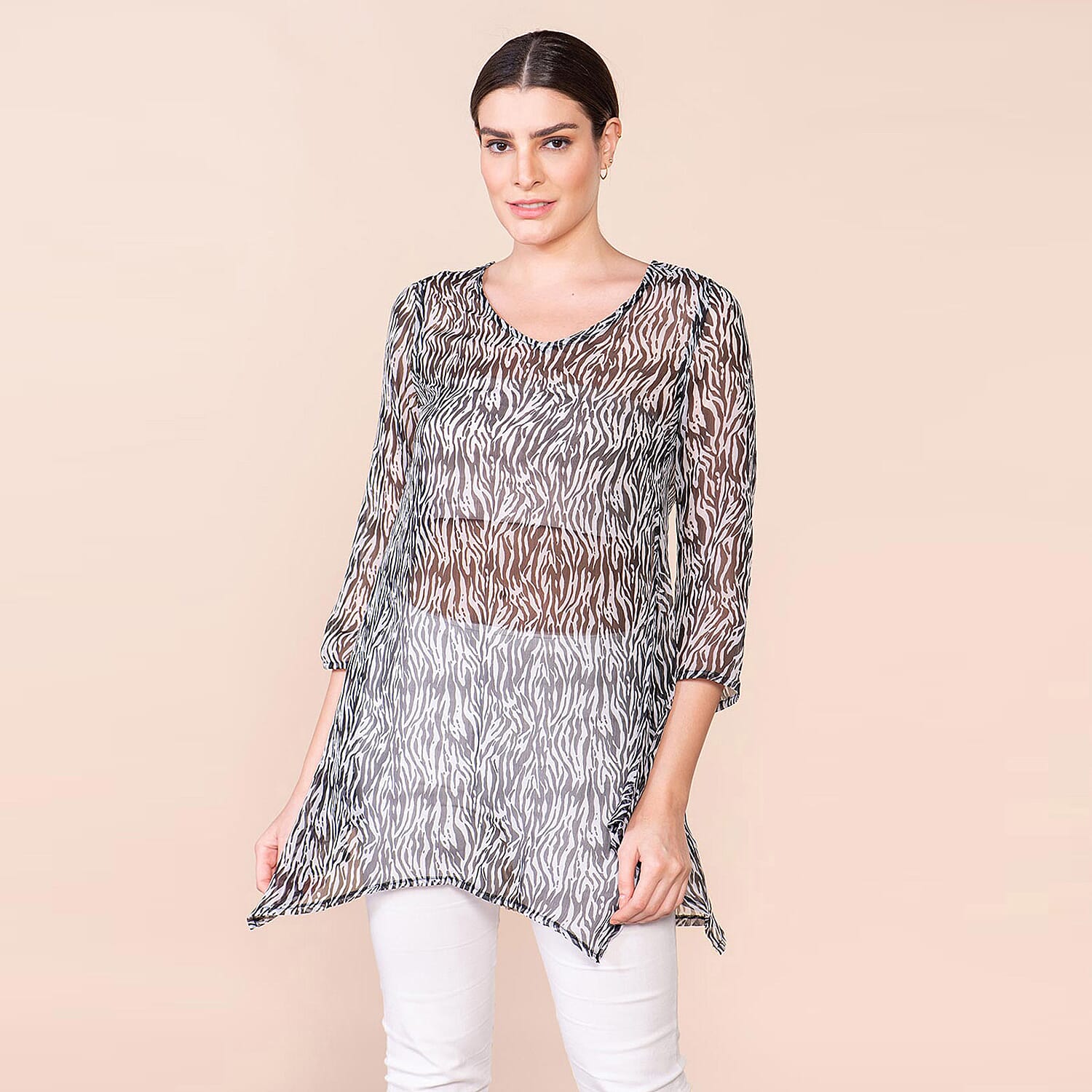 TAMSY Printed Top - Black & White