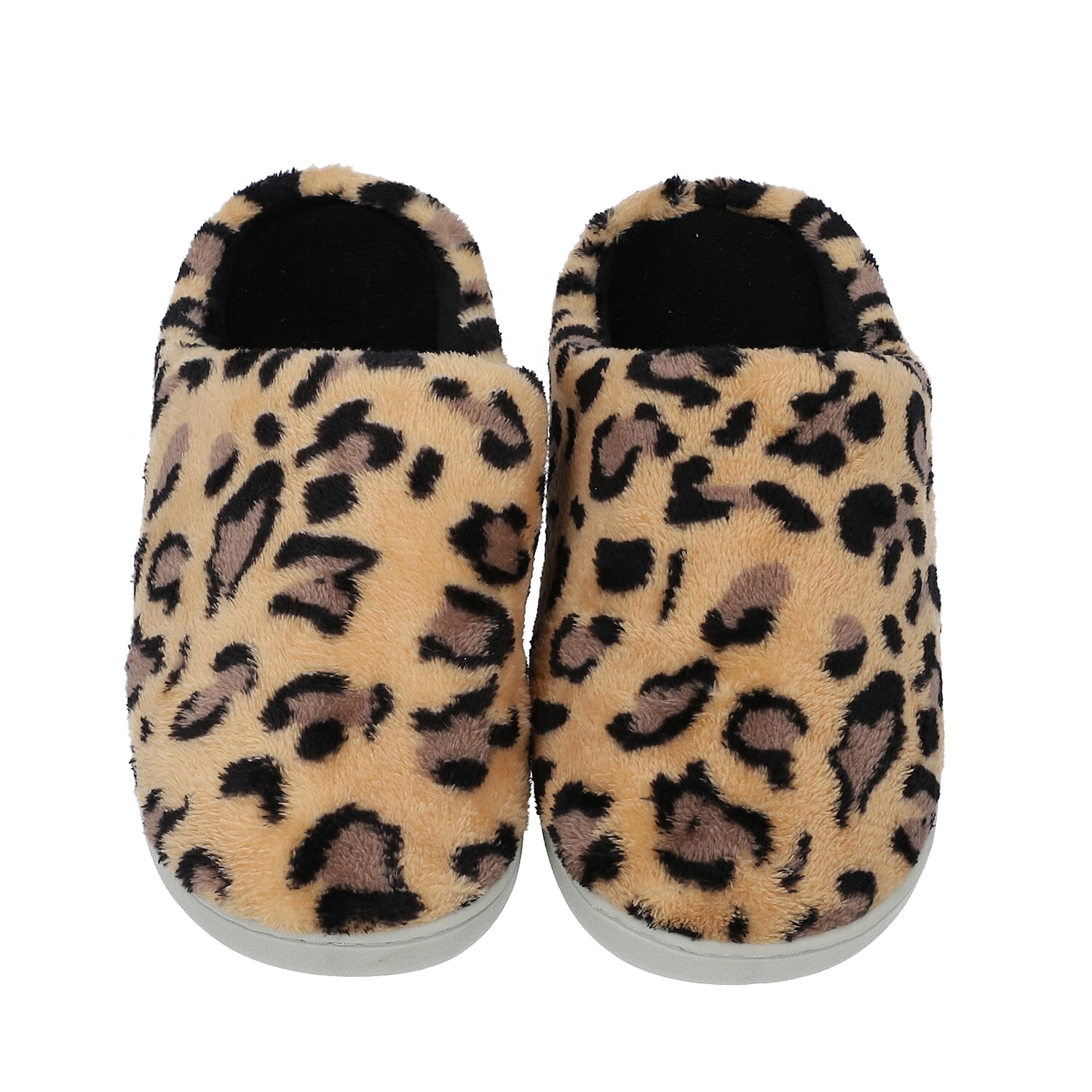 Leopard Pattern Memory Foam Home Slippers White and Black