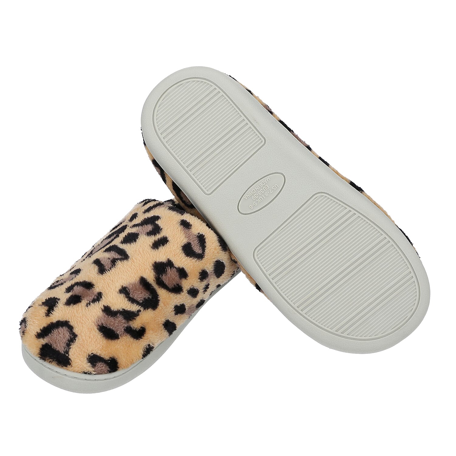 Leopard Pattern Memory Foam Home Slippers White and Black