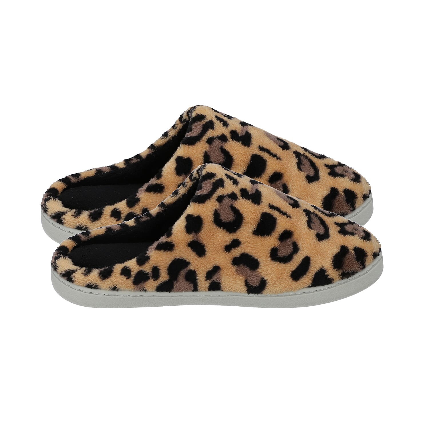 Leopard Pattern Memory Foam Home Slippers White and Black
