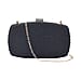 Crystal Decorative Clutch Bag with Long Chain Strap - Black