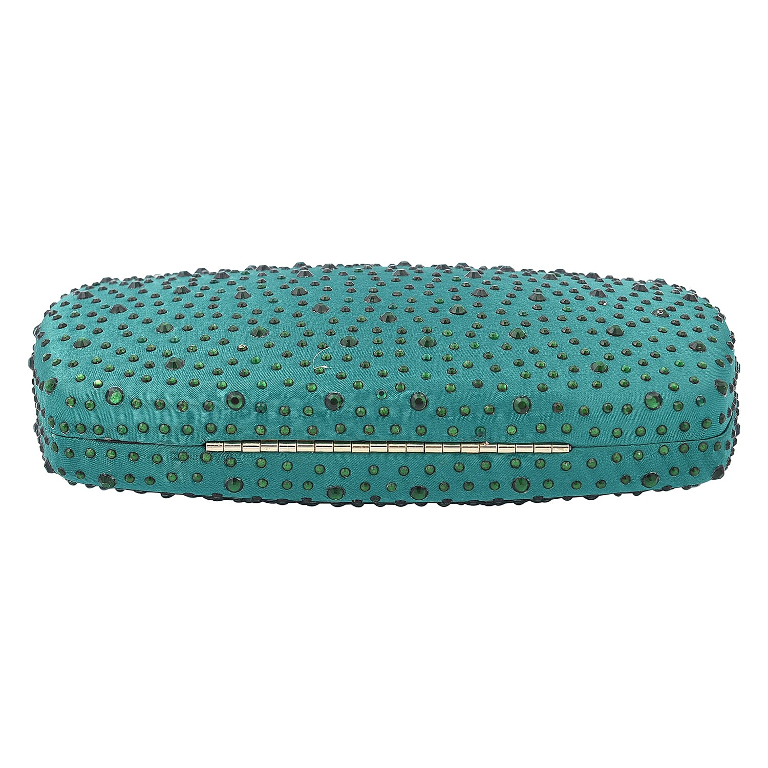 Crystal Decorative Clutch Bag with Long Chain Strap (Size 18x11x3Cm) - Green