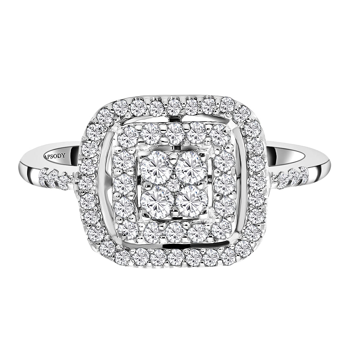 RHAPSODY 950 Platinum IGI Certified Diamond (VS-E-F) Ring 0.50 Ct, Platinum Wt. 5.73 Gms