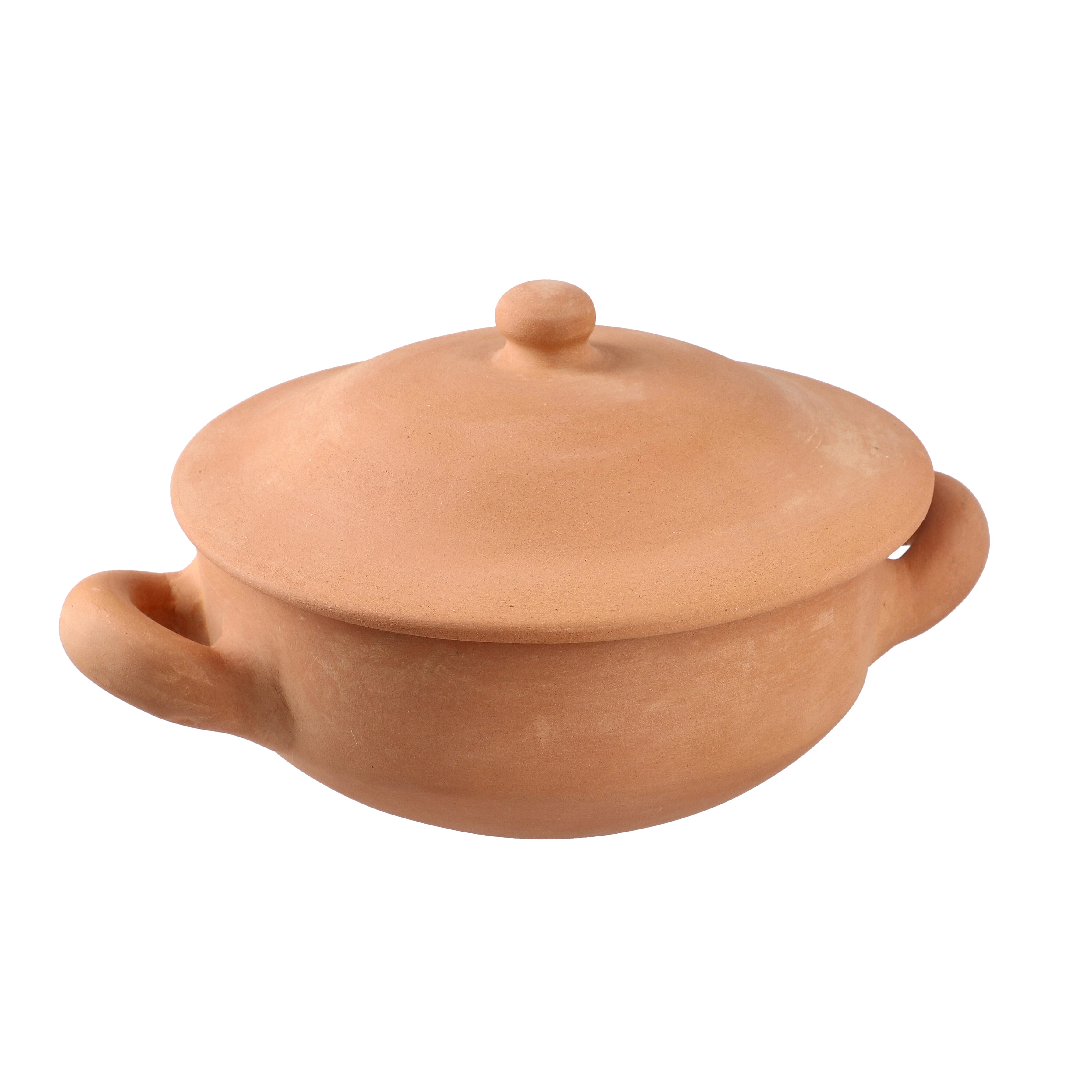Handmade Terracotta Pot With Lid (Size 25x20x13 Cm)