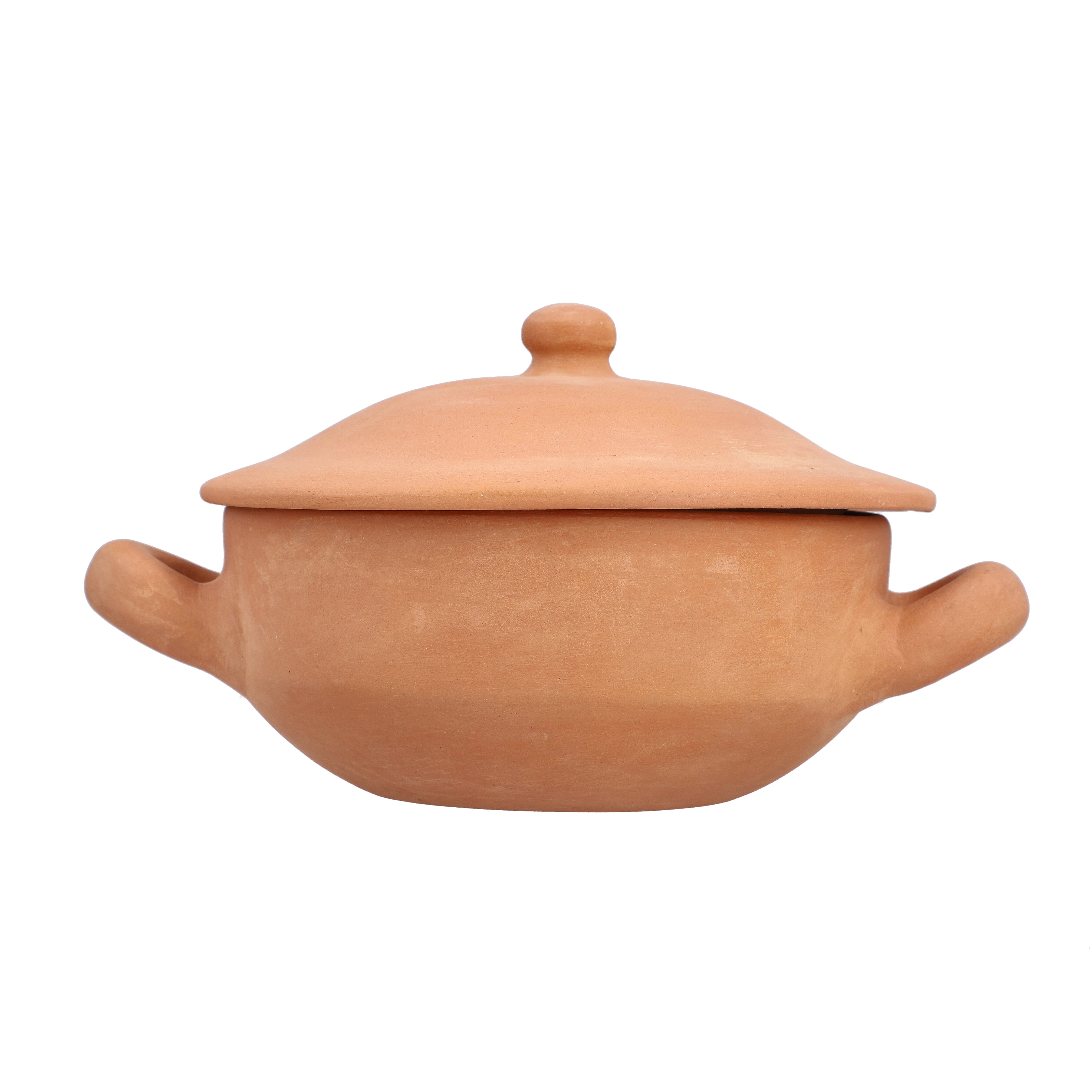 Handmade Terracotta Pot With Lid (Size 25x20x13 Cm)