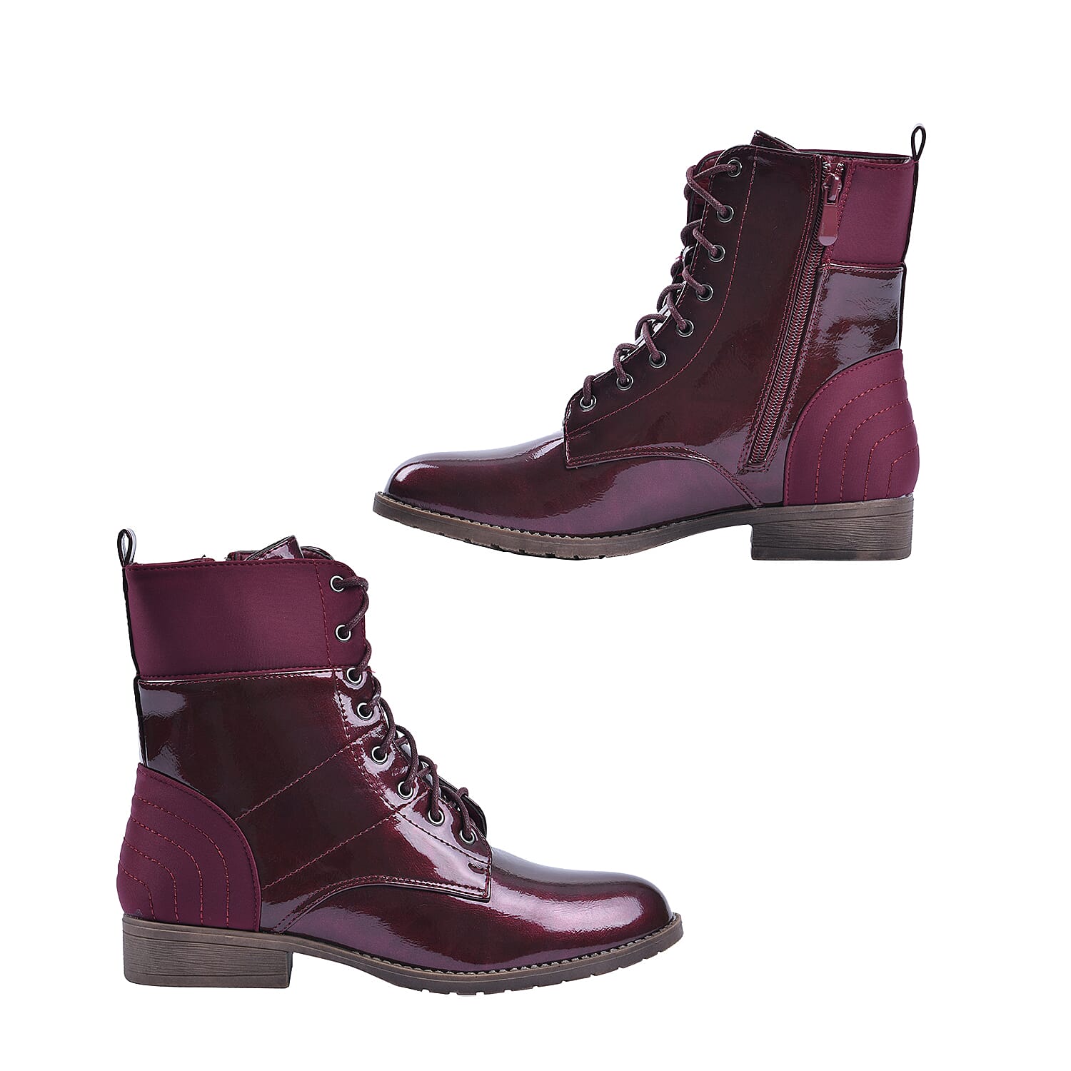 Snake Pattern Ankle Boots with Side Zipper - Black