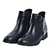 Snake Pattern Ankle Boots with Side Zipper - Black