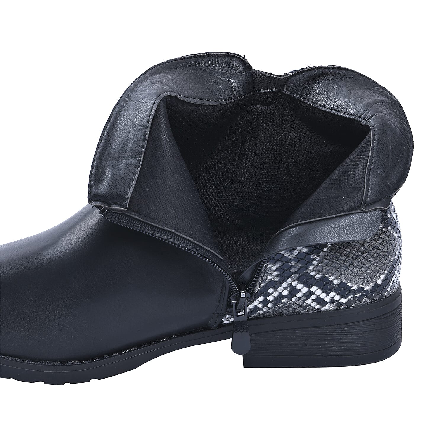 Womens black ankle hot sale boots with zipper