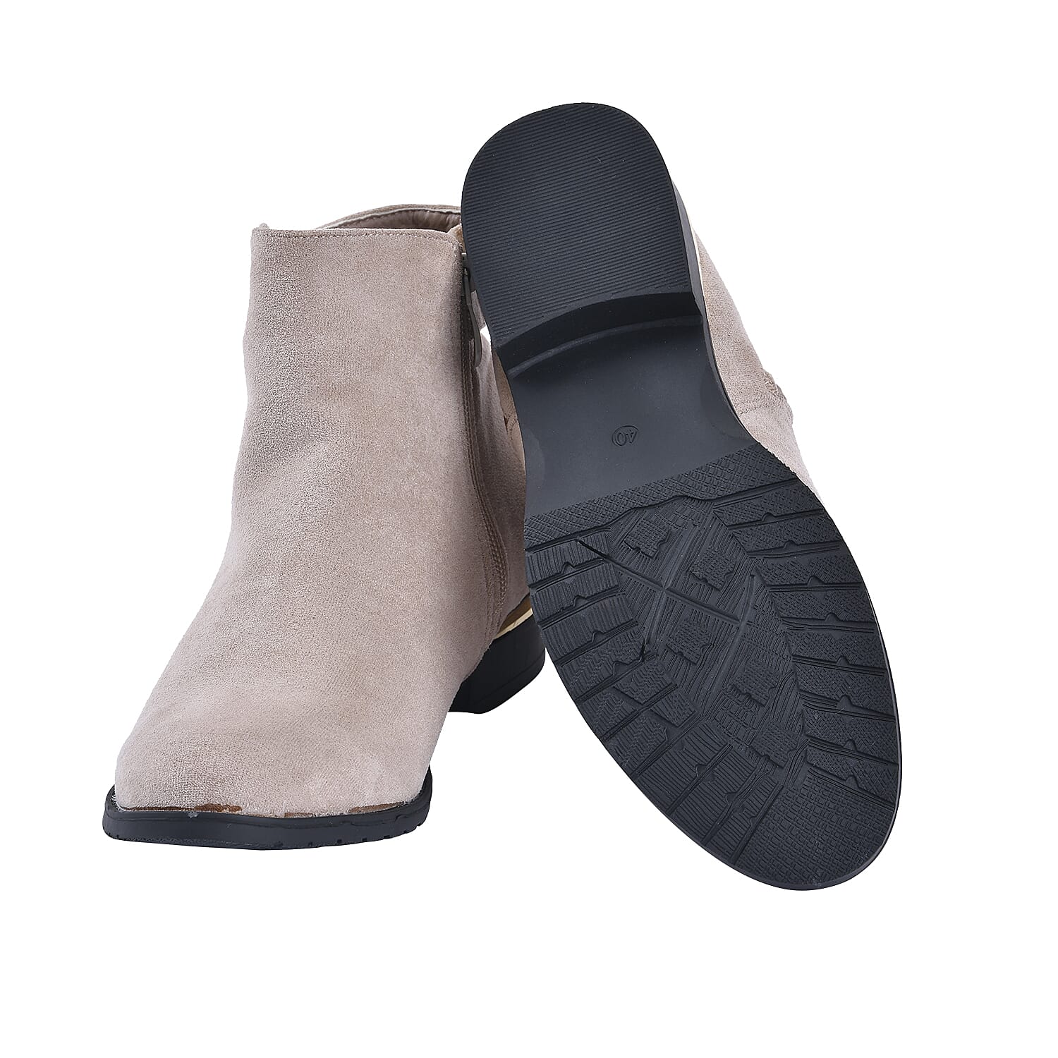 Ankle Boots with Side Zipper - Black