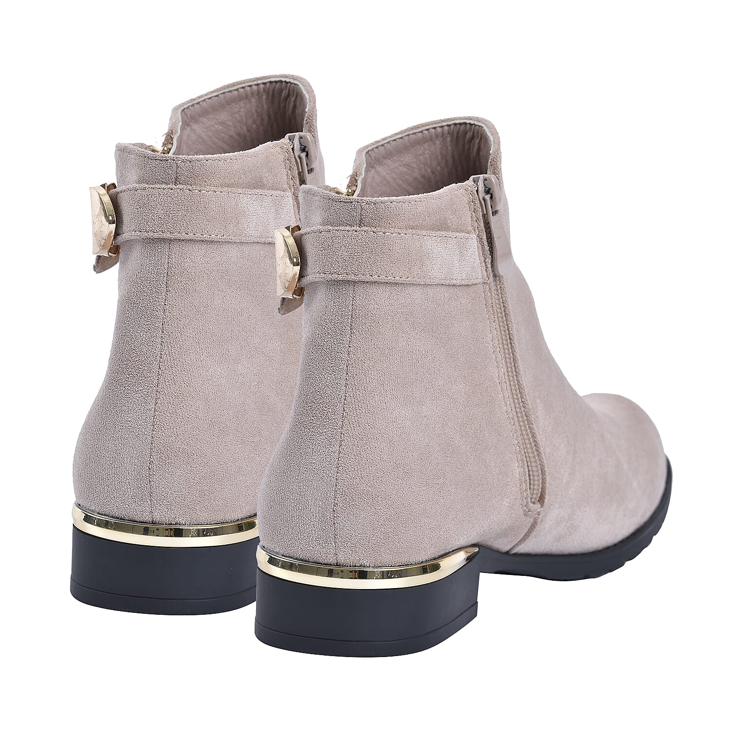 Ankle Boots with Side Zipper - Black