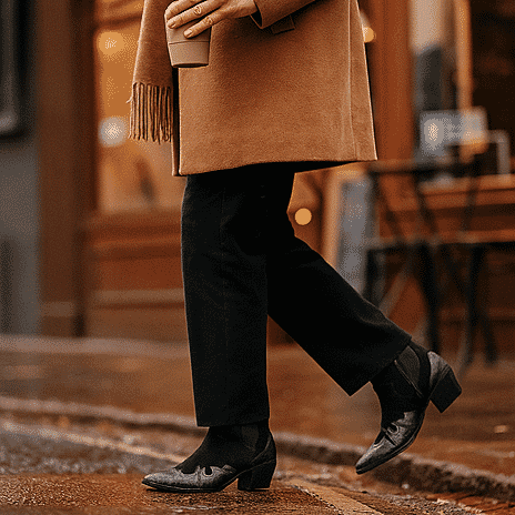 LA MAREY Snake Print Ankle Boots with Side Zipper (Size 6) - Black & Grey