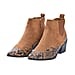 Snake Print Ankle Boots with Side Zipper - Black and Grey