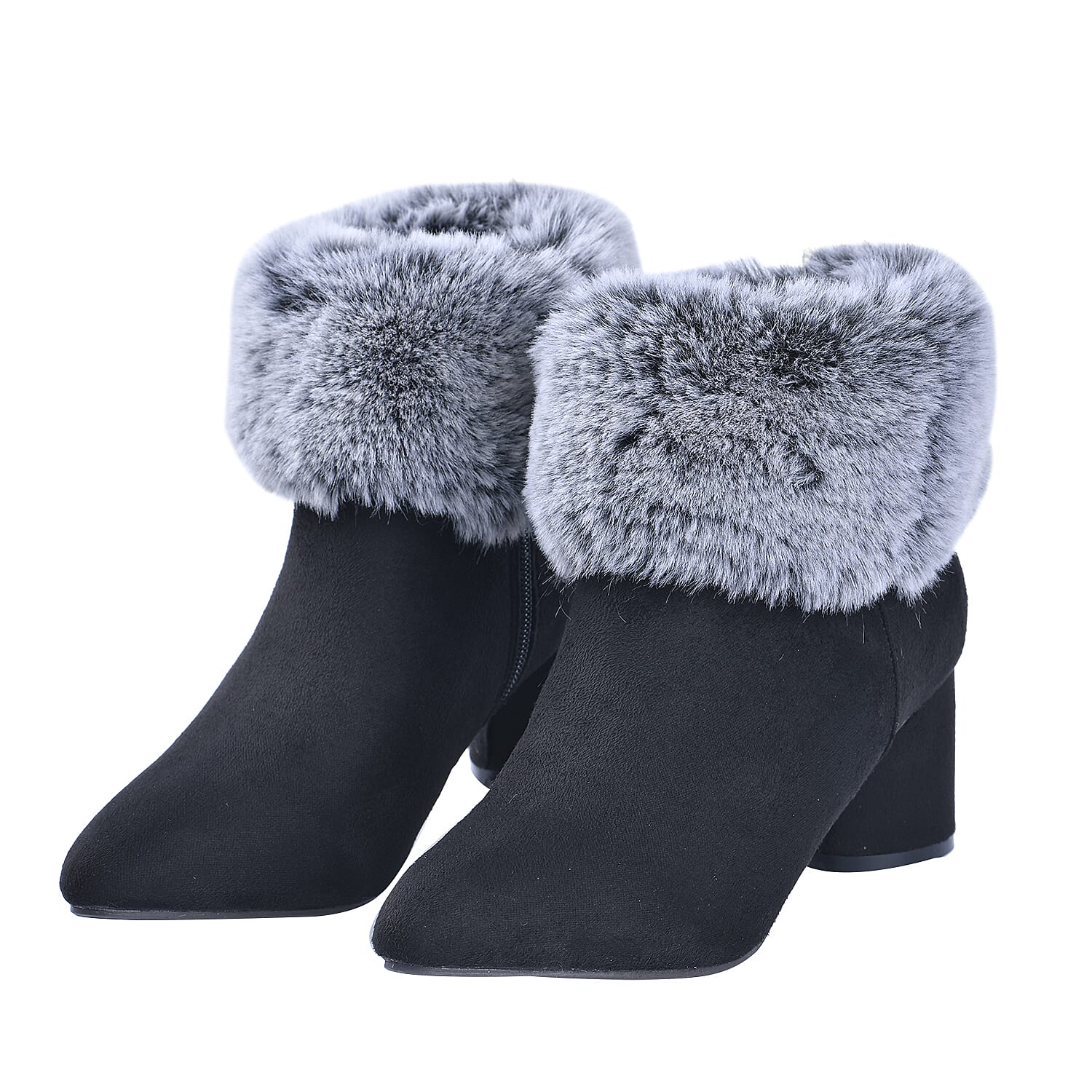 Ankle boots store with fur collar