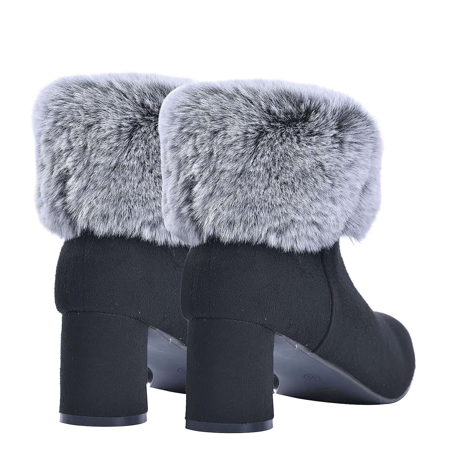 Ankle Boots with Side Zipper - Black