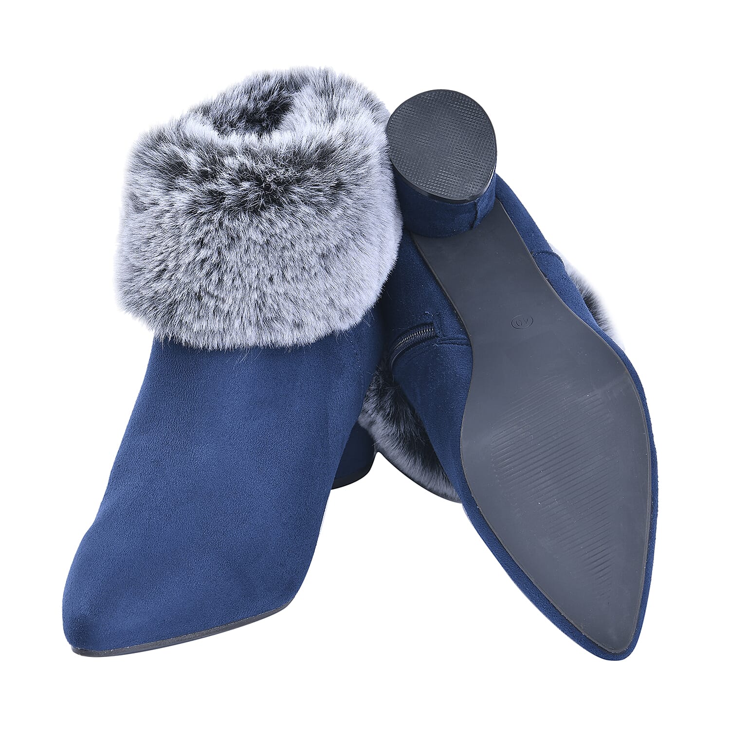 Ankle Boots with Side Zipper - Black