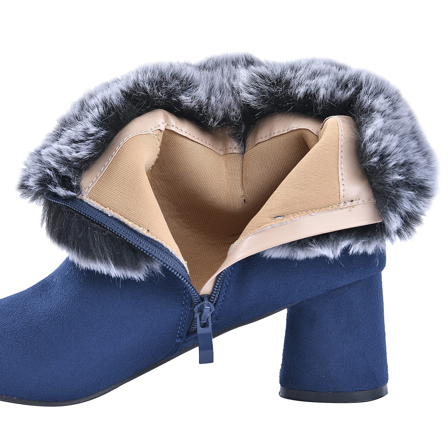 Ankle Boots with Side Zipper - Black