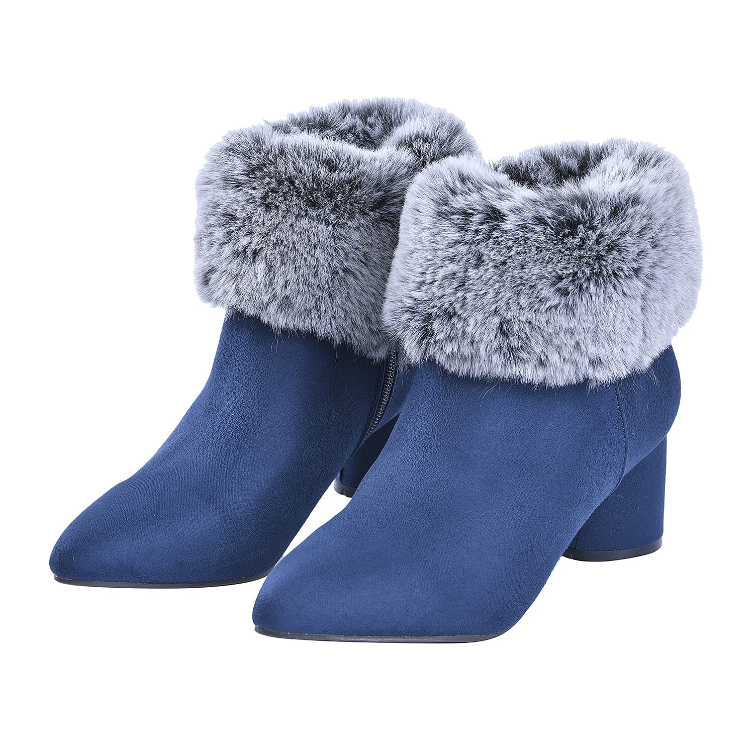 Ankle boots shop with fur collar