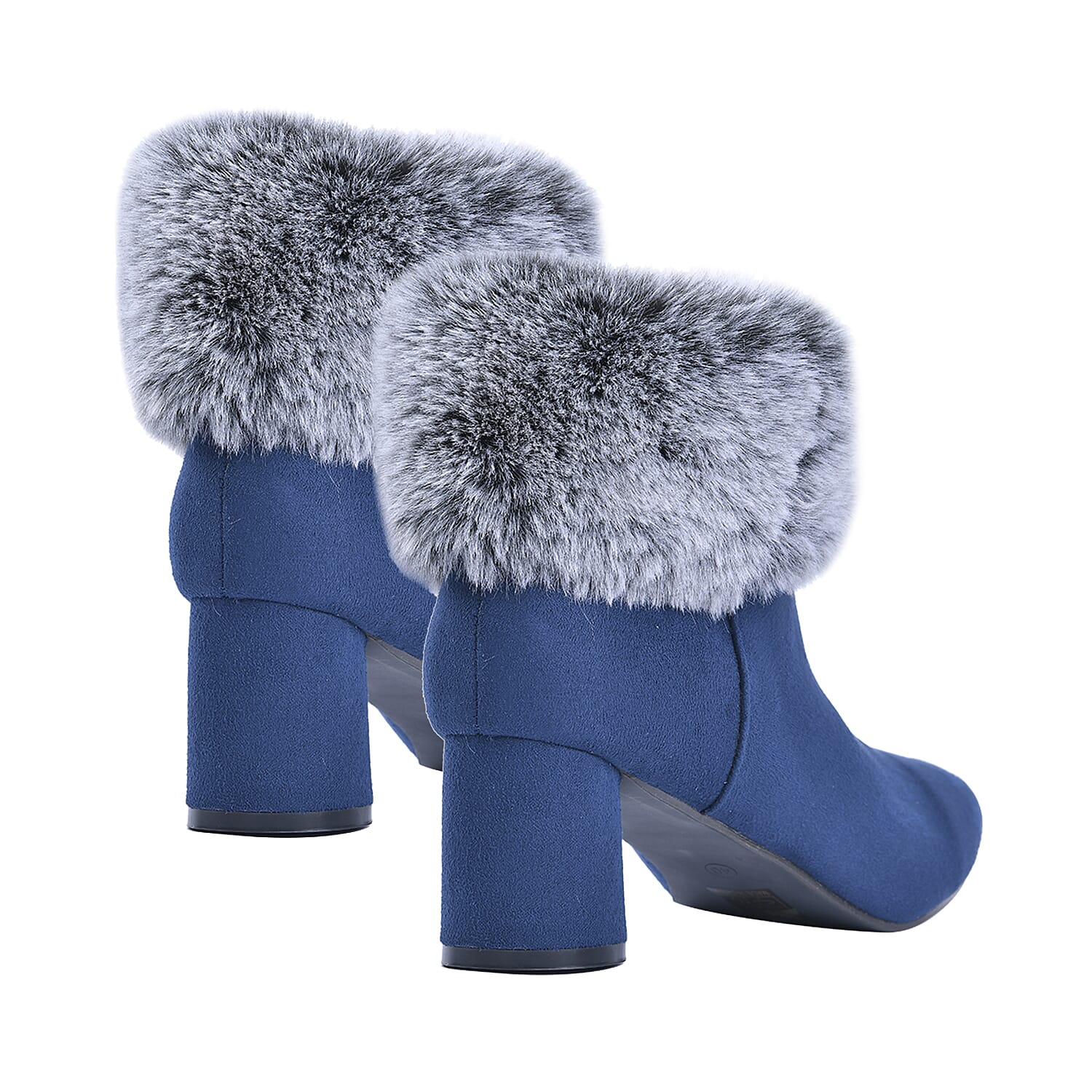 Ankle boots with sales fur collar