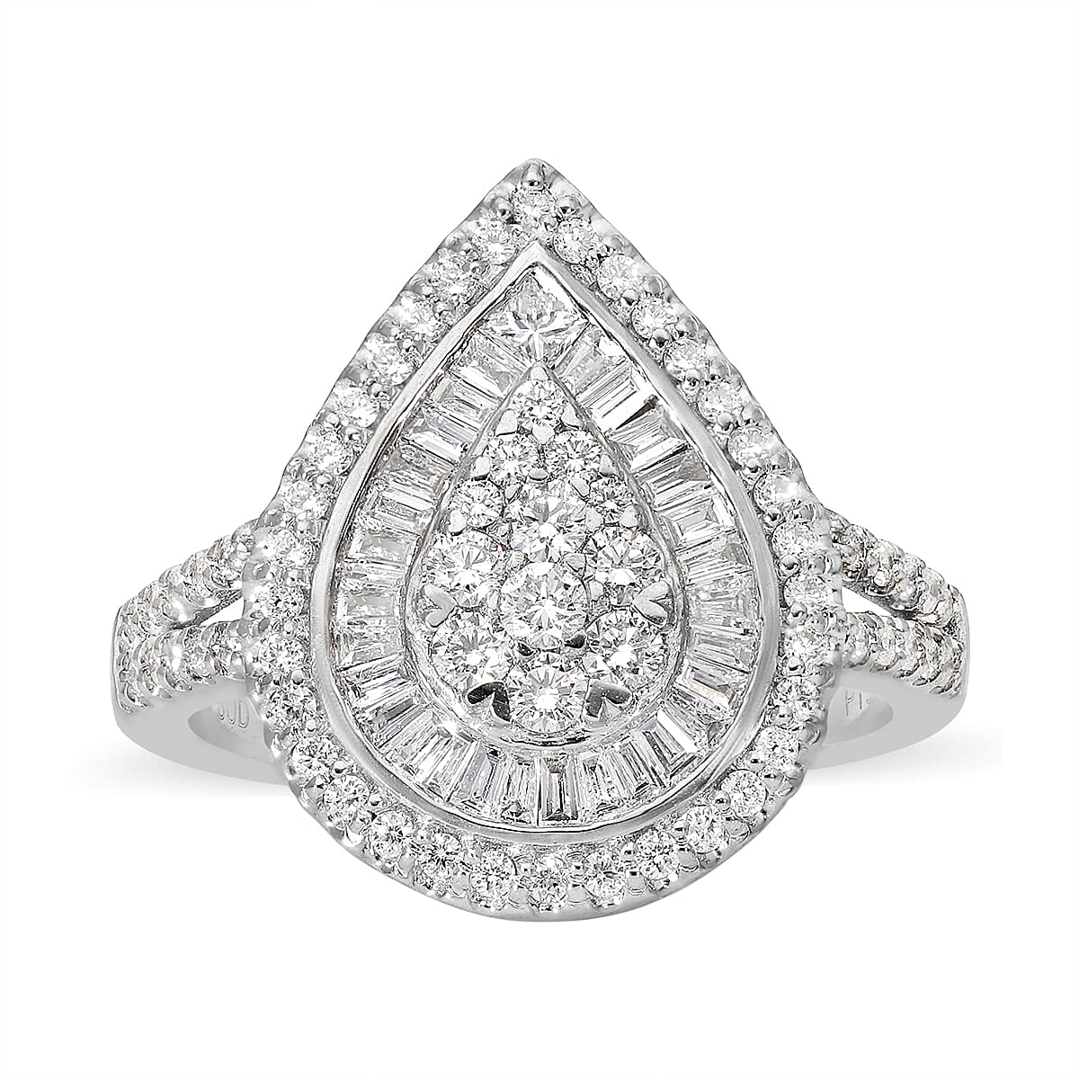 RHAPSODY 950 Platinum IGI Certified Diamond (VS-E-F) Ring 1.00 Ct, Platinum Wt 7.10 Gms.