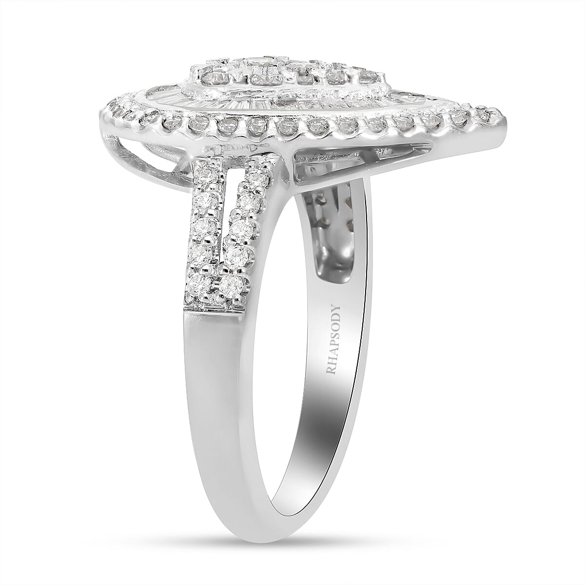 RHAPSODY 950 Platinum IGI Certified Diamond (VS-E-F) Ring 1.00 Ct, Platinum Wt 7.10 Gms.