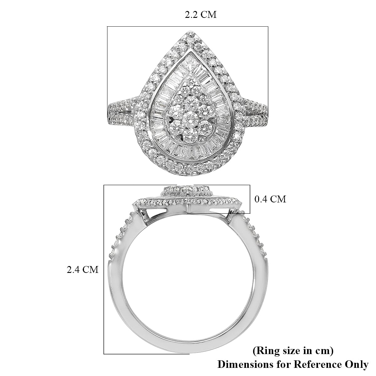 RHAPSODY 950 Platinum IGI Certified Diamond (VS-E-F) Ring 1.00 Ct, Platinum Wt 7.10 Gms.