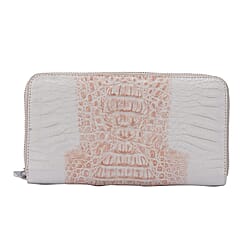 RIVER Genuine Crocodile Leather Bag with Zipper Closure - Black