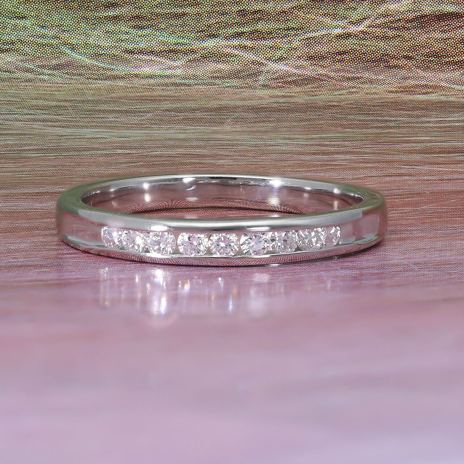 RHAPSODY 950 Platinum IGI Certified Diamond (VS-E-F) Half Eternity Ring 0.25 Ct.