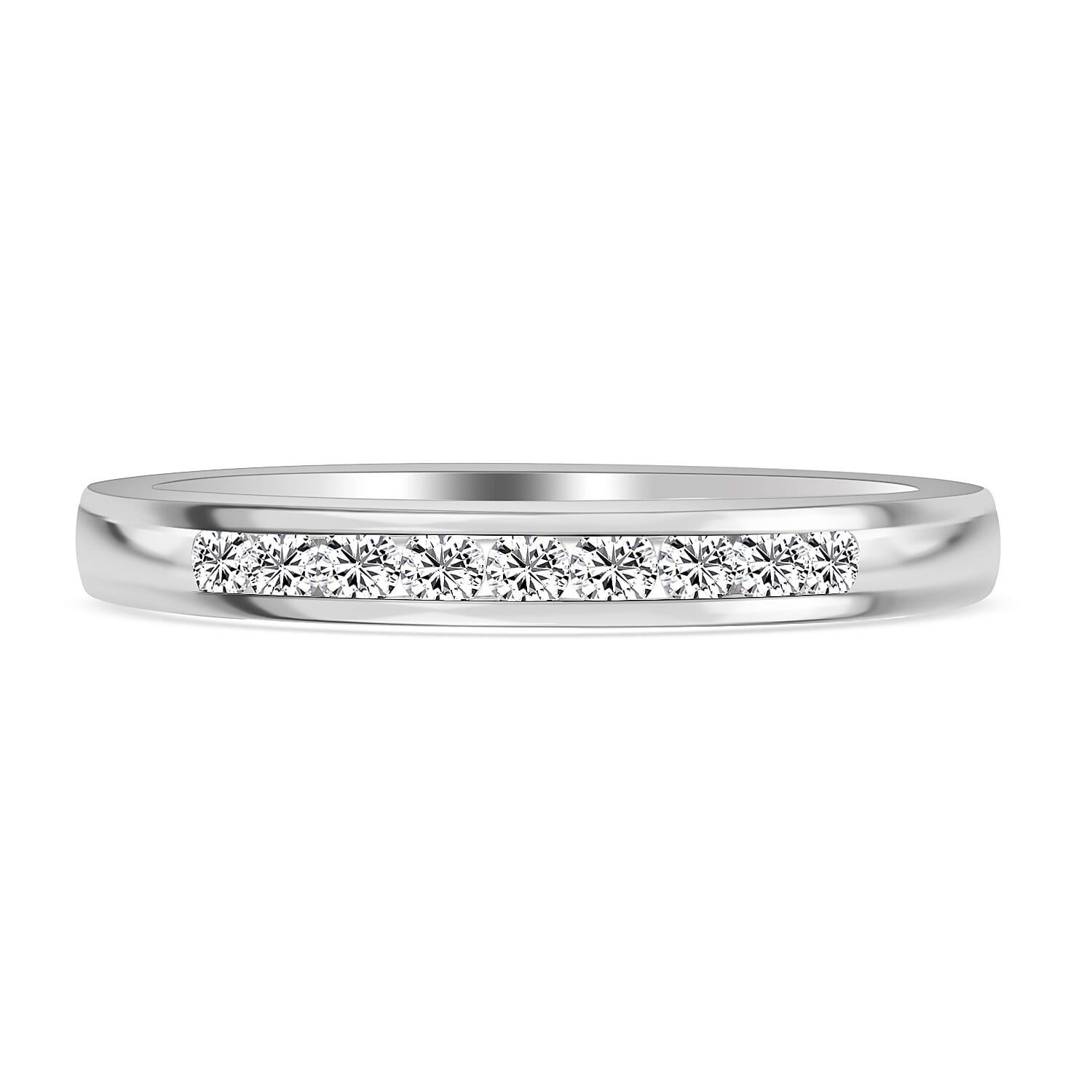 RHAPSODY 950 Platinum IGI Certified Diamond (VS-E-F) Half Eternity Ring 0.25 Ct.