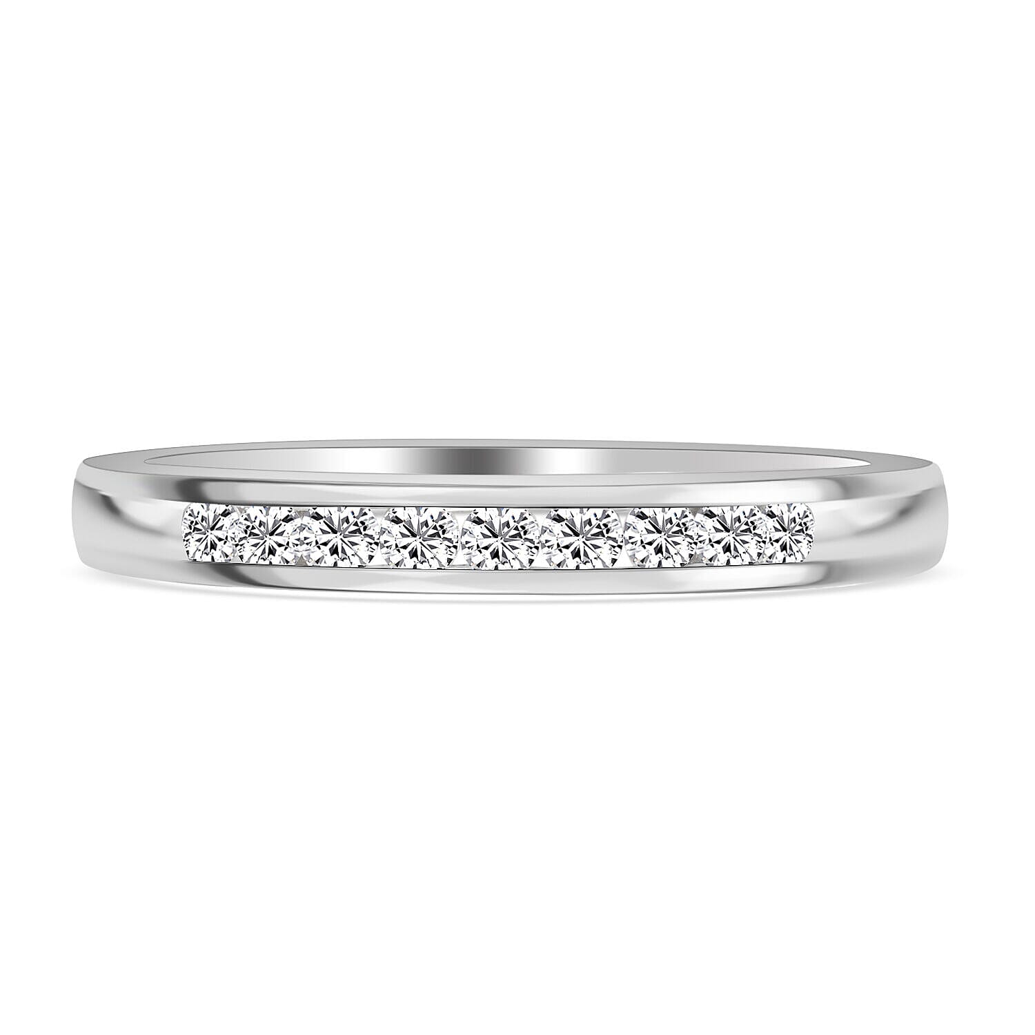 RHAPSODY 950 Platinum IGI Certified Diamond (VS-E-F) Half Eternity Ring 0.25 Ct.