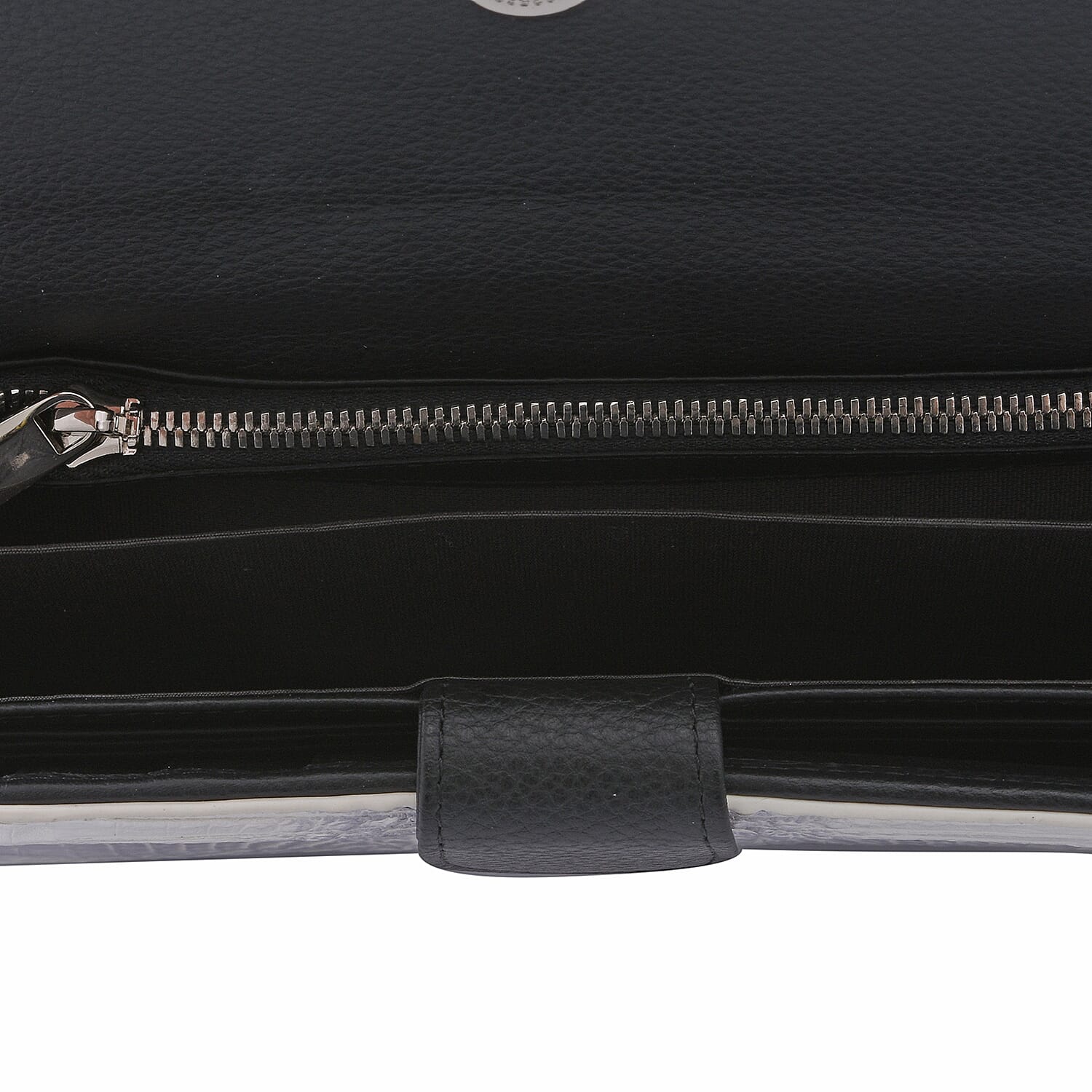 RIVER 100% Genuine Crocodile Leather Wallet with Magnetic Lock(19x10x3Cm) - Natural Black