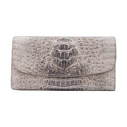 RIVER Genuine Crocodile Leather Bag with Magnetic Lock - Black