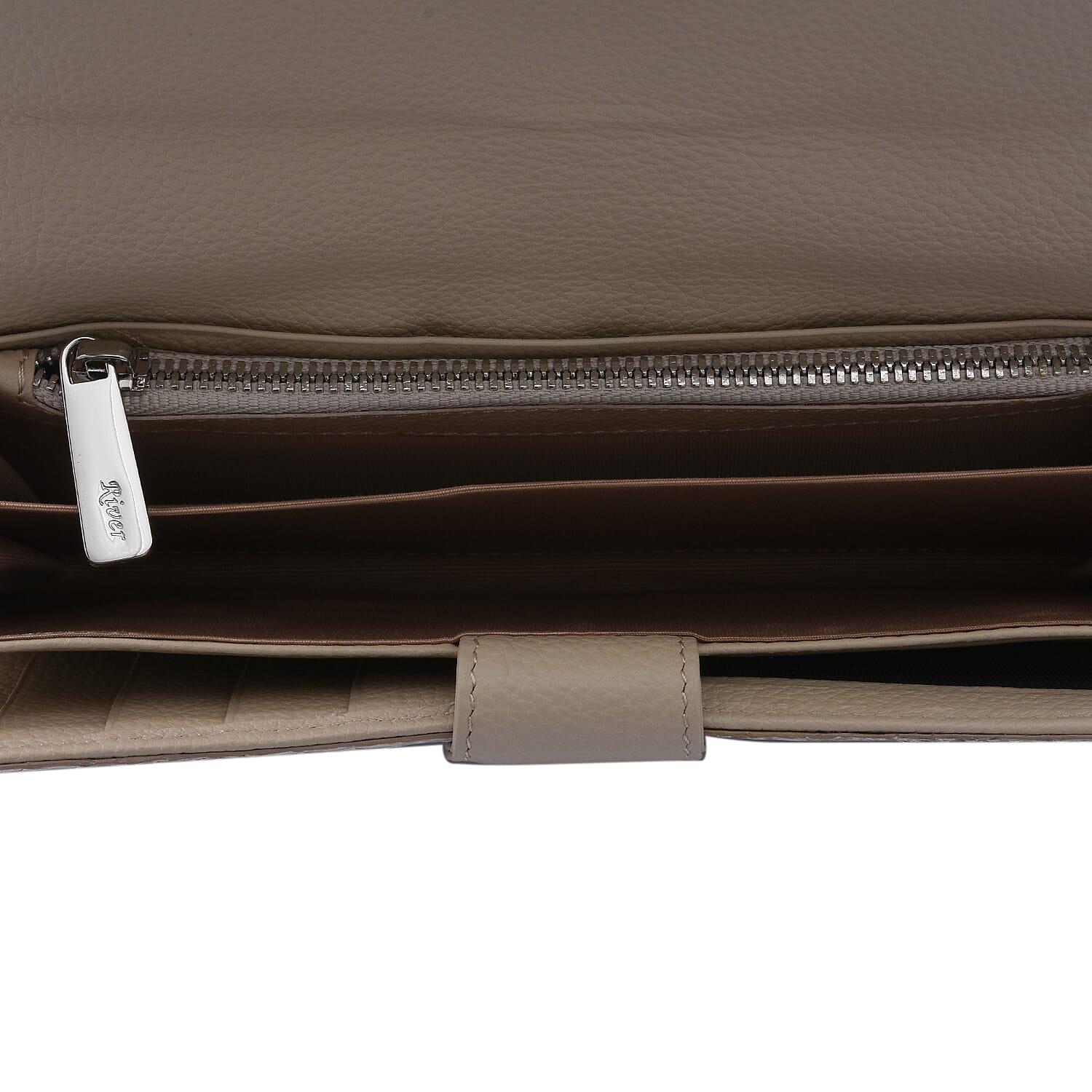 RIVER 100% Genuine Crocodile Leather Wallet with Magnetic Lock(19x10x3Cm) - Natural Creamy White