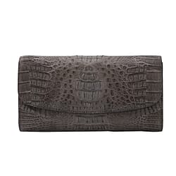 RIVER Genuine Crocodile Leather Bag with Magnetic Lock - Black