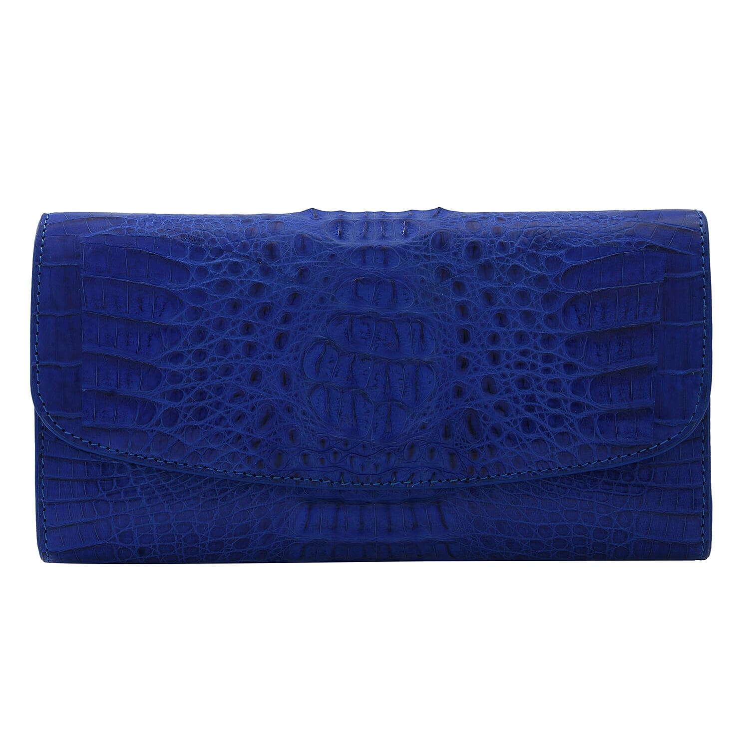RIVER 100% Genuine Crocodile Leather Wallet with Magnetic Lock(19x10x3Cm) - Royal Blue
